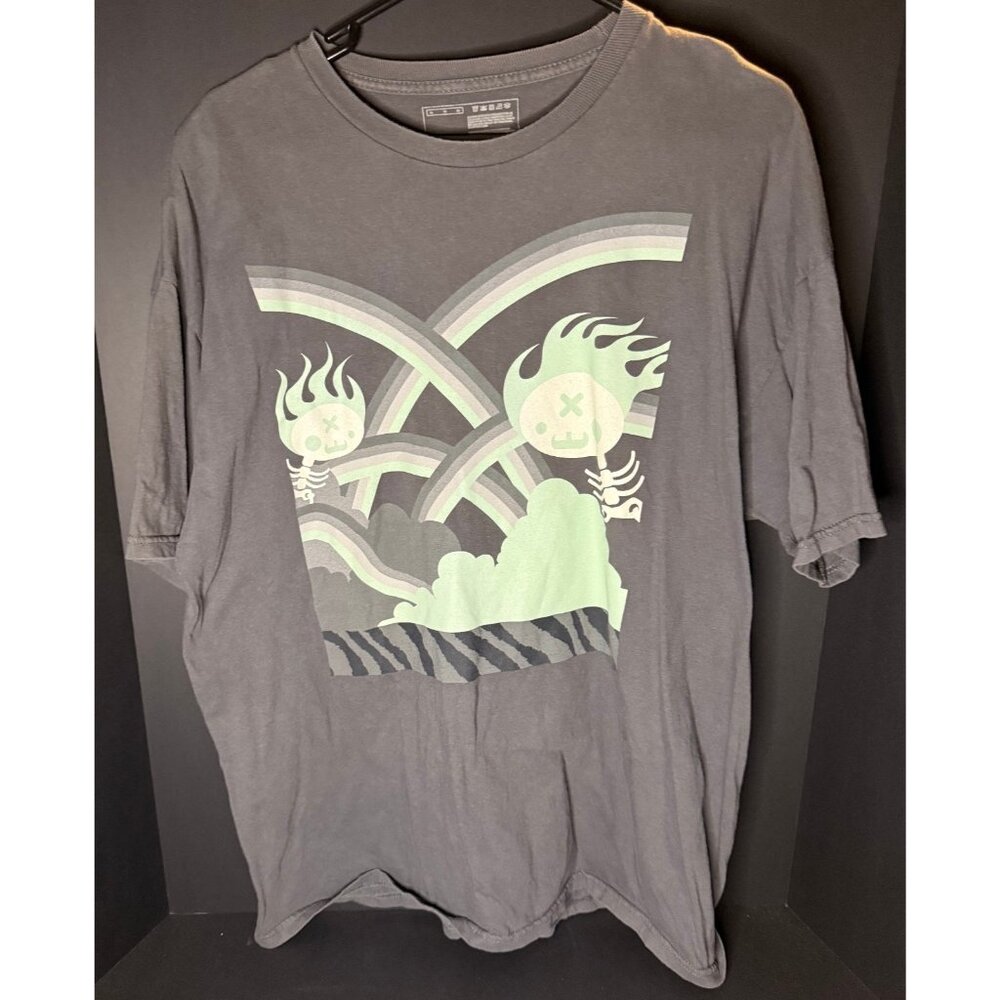 Vtg Nike Skull Rainbows T-Shirt Gray Mens XL Tee Y2K Skater RARE